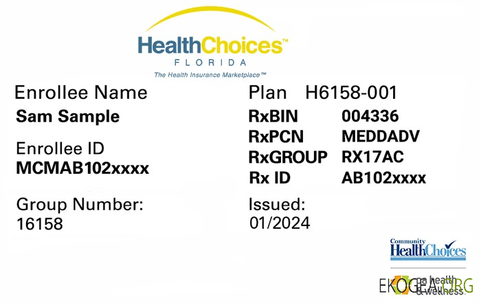 Carte d'assurance maladie de Floride